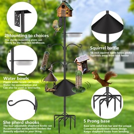 Bird Feeder Pole Stand,95 Inch House Pole for Outdoors Weather Station,Heavy Duty Metal Mount Kit Adjustable Multifunctional Bird Feeder Stand