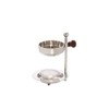 NKlaus 1600 Economical Incense Burner with Wooden Handle Nickel-Plated Silver