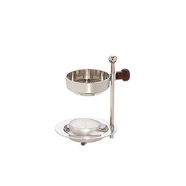 NKlaus 1600 Economical Incense Burner with Wooden Handle Nickel-Plated Silver