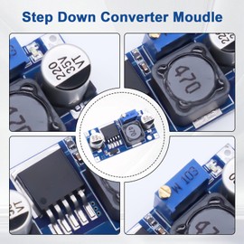QIQIAZI DC-DC Buck Converter Module 3.2-46V to 1.25-35V Step-Down Converter Module, Voltage Regulator, Adjustable Power Supply, Pack of 10