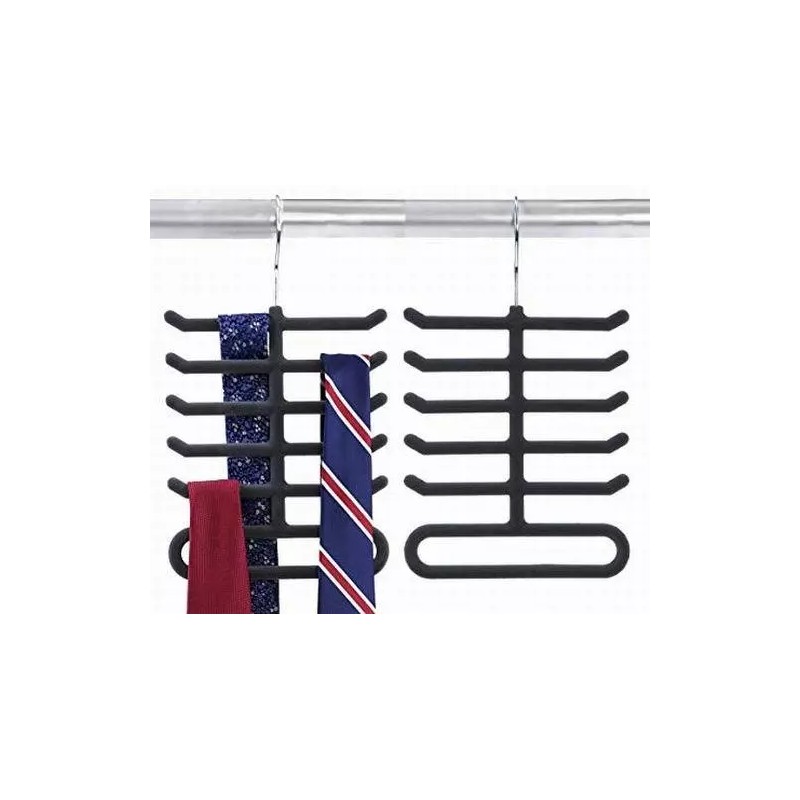 HangerWise – 4-Pack Non-Slip Velvet Tie Hanger Organizer Rack –