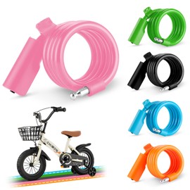Bike Lock, Bike Cable Lock with PVC Anti-Scratch Coating, Bicycle Cable Lock with Mounting Bracket, Bike Lock Cable Portable & Compact for Bikes, Scooters 4 Feet