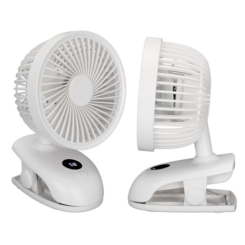 USB Desk Clip On Fan Intelligent Digital Display 3 Blades