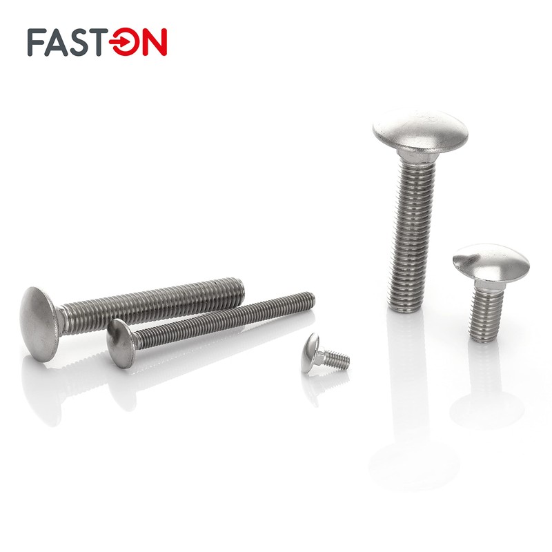 Faston Flat Round-Head Screws, Stainless Steel A2 V2A (10 Pieces),
