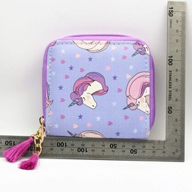 Cute Little Girls Unicorn Zipper Wallet Teen Girls Unicorn Purse With Tassels, unicorn C, 10X10X2.5cm, Cute