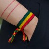 Boho Wide Rasta Woven Bracelet, Rastafari Bracelets, Bob Marley Rastafarian