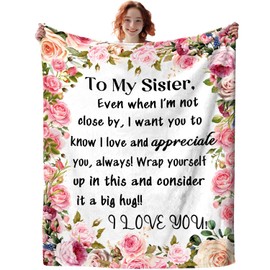 Sister Bithday Gifts from Sister Super Soft Sister Blankets and Throws Best Friend Birthday Gifts for Sisters Throw Blankets for Sofa Bed Living Room 80"X60"