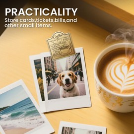 ANATTASOUL Journal Clip Vintage Coffee Metal Travelers Notebook Clip, Decorative Heavy Duty Brass Journal Page Holder Clips for Book, Paper, Bookmark