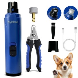 FLYBBWL Dog Nail Grinder Quiet: Silent Grind Pro Dog Nail Trimmers - Cat Nail Clippers for Indoor Cats - Dog Nail Trimmers for Large Medium Small Dogs and Cats