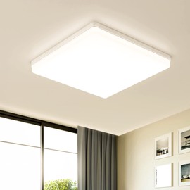 EASY EAGLE LED Ceiling Light 48 W, 4800 LM, 3000 K LED Ceiling Light, IP44 Bathroom Lamp, Panel Flat Lamp for Living Room, Bedroom, Kitchen Lamp, Dining Room, Office, 30 cm
