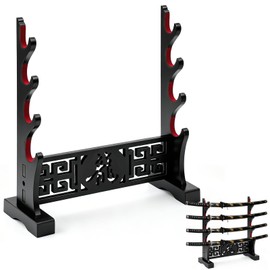 Barydat 4 Tier Katana Sword Stand with Cutout Design