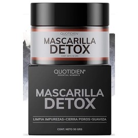 Mascarilla Facial Detox de Carbón Activado - Limpieza Profunda - Absorbe Grasas - Purifica - Disminuye Puntos Negros y Poros - Limpia Impurezas-