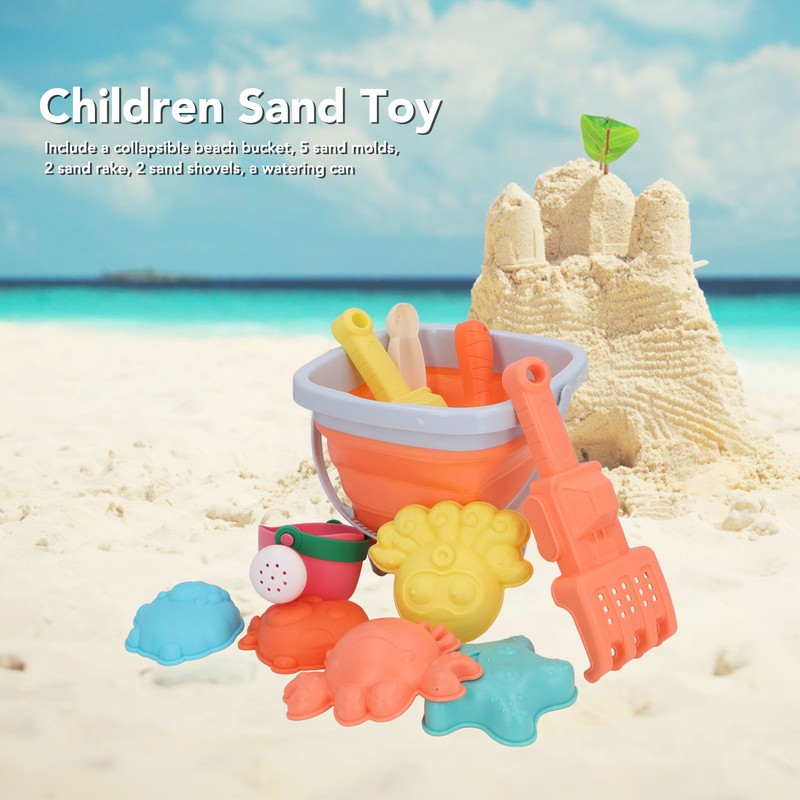 11Pcs Children Sandpit Toy Interactive Educational Reliable Sand Mold Rake