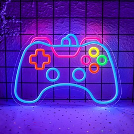 Astuddy Game Controller Neon Sign for Wall Decor – LED Gamer Neon Light for Bedroom, Gaming Room, Kids Room, Bar, Man Cave – Colorful Video Game Wall Decor Sign for Boys Teens Gift