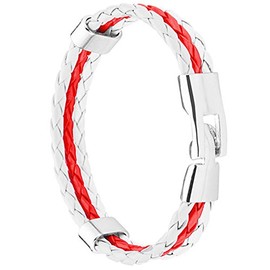 Piersando® Braided PU Leather Bracelet World Cup & European Championship Football, Red