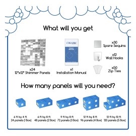 Decoration Panels Cokaobe Silver Shimmer Wall Backdrop X24