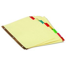 Universal 20890 Extended Insert Indexes, Assorted Color 8-Tab, Letter, Buff (Box of 24 Sets)