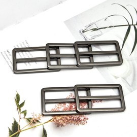 MELORDY - 10 correas de metal con hebilla Tri-Glide y hebilla ajustable, cierres de hebilla para correa de piel; bolsas de cinturón, accesorios de bricolaje (plomizo, 1 pulgada)