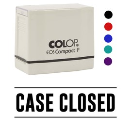 Printtoo Case Closed Self Inking Rubber Stamp Pre-Inked Office Stamp- Home Office Business Stationery, 47 x 20 mm Red
