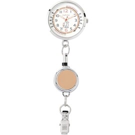 Fieldwork GY090-4 Pocket Watch Nurse Watch Women Kids Analog Luminous Dial Reel Brown Key Holder Accessories Fashion Bag Backpack Bag Animal Reel