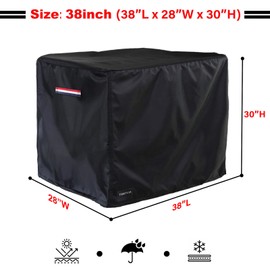 【2025 New Upgrade】TENTVIA Universal Generator Cover 38x28x30 Inches,600D Heavy-Duty Oxford Fabric,Dustproof and Waterproof Protection for Generators, Suitable for Most 5500-15000W Generators.black
