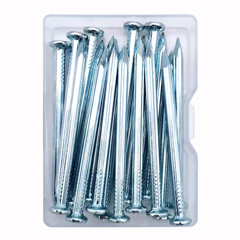 ELOOGAA 18pcs 2-3/8 inch Wall Nails,Galvanized Hardware Nails,Good Hardness Wall