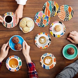 EWJRNSF 8 PCS Diamond Arts Painting Coasters, Small Diamond Art Coasters Kits Sets for Adults Beginners, Gem Painting by Number Kits Coaster for Craft with Holder for Drinks.Abstraction