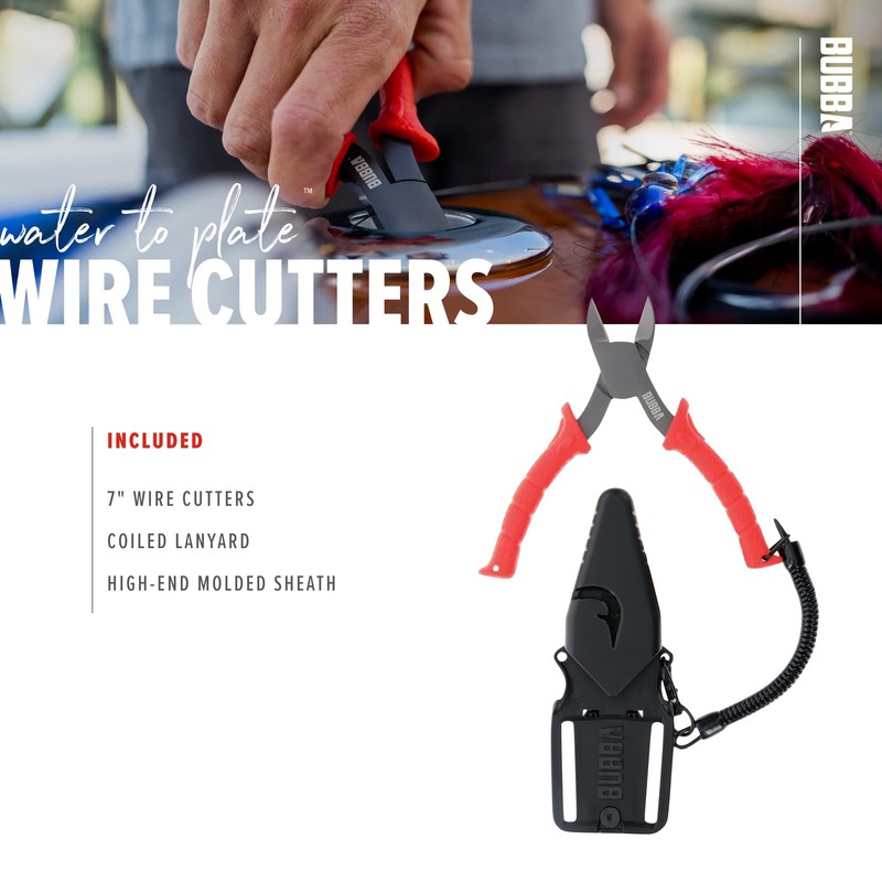 BUBBA 7" Wire Snips with Spring-Loaded Non-Slip Grip Handle for