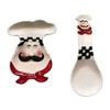 Fat Chef Spoon Rest and Kitchen Plate 2 Item Bundle