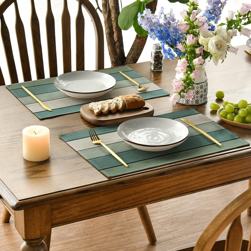 Artoid Mode Water Green Planks Antique Old Rustic Wood Autumn