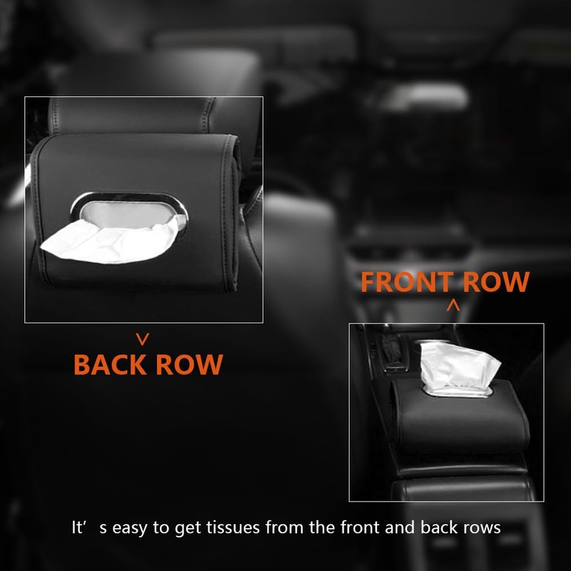 FDEETY PU Leather Car Tissue Box Tissue Holder Napkin Clip