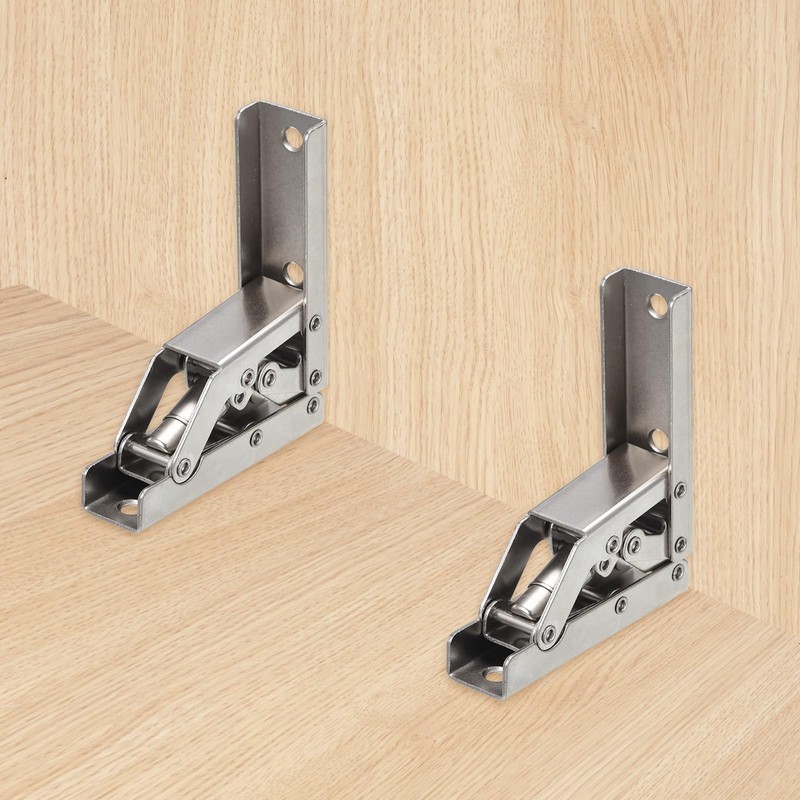 uxcell 90 Degree Folding Shelf Hinge Bracket, 2pcs Hidden Table