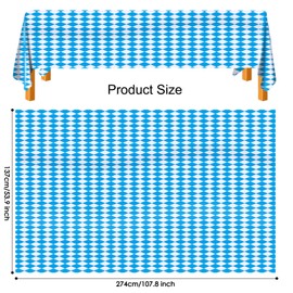 AhfuLife Oktoberfest Tablecloth, 1/2/4 Pcs Oktoberfest Tablecover Bavarian Blue White Diamond Checks 54" x 108" Disposable Tablecloth for Oktoberfest Party Picnic Tablecloth Decorations