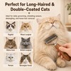 Cat Brush for Long Haired Cats, 2-in-1 Dematting Comb &