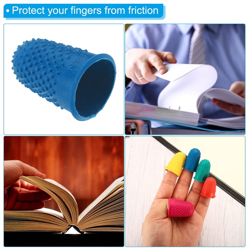 PATIKIL 0.71x1.14 Inch Rubber Finger Tips, 10 Pack Silicone Thumb