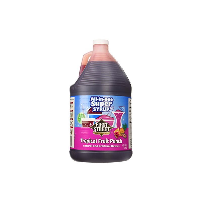 First Street All-In-One Super Syrup, Tropical Fruit Punch, 1 Gallon