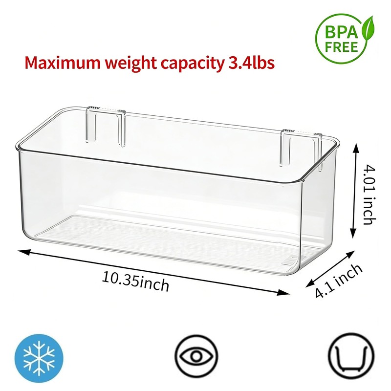 vacane 2 Pack Plastic Adhesive Mount Over Cabinet Door Organizer,