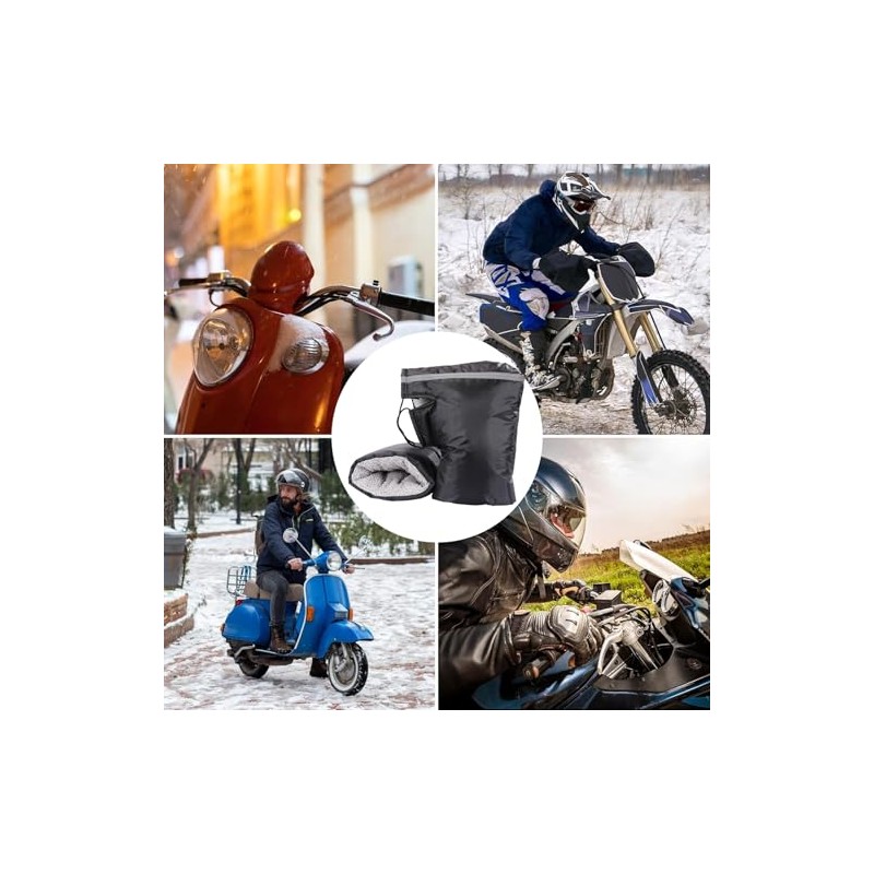 Motorcycle Handlebar Gloves, Winter Thermal Windproof Handlebar Warmers, Universal Windproof