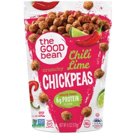 The Good Bean Chickpea Snacks, Smoky Chili/Lime, Gluten and Nut Free, 6 Ounce