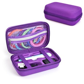 TATAVR Case Compatible with 3Doodler Start+ Essentials for 3D Pen Set for Kids, Carrying Holder Fit for Printing Pens, Storage Organizer for Printing Filament Refill, Micro-USB Charger (3D-03-Purple)