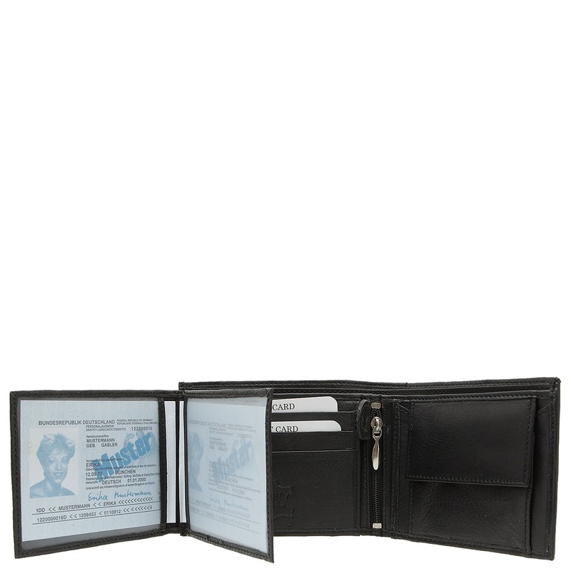 Mens Soft Genuine Leather Wallet and Credit Card Holder Black
