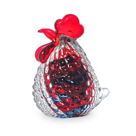 LONGWIN Hand Blown Glass Chicken Statue Red Art Glass Rooster Sculpture Collectible Figurine Paperweight Home Decor Ornaments