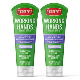 O'Keeffe's Working Hands Night Treatment Hand Cream, 7 Ounce Tube, (Pack of 2)