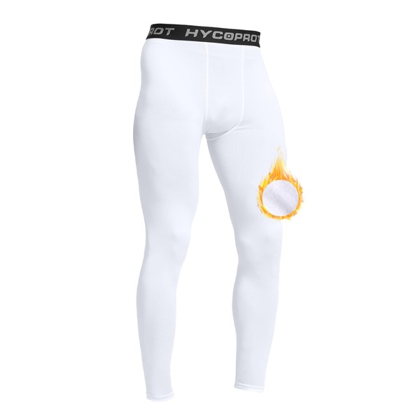 HYCOPROT Men's Thermal Compression Pants, Fleece Lined Athletic Tight Cold