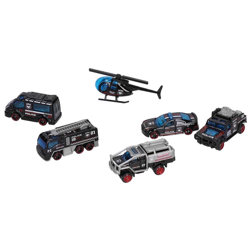 6pcs Children Alloy Car Model Kid Cute Simulated Car Helicopter