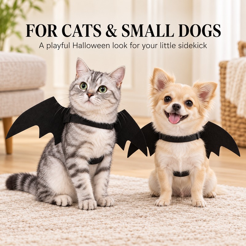 Black Bat Wings Pet Costume for Cats & Dogs –