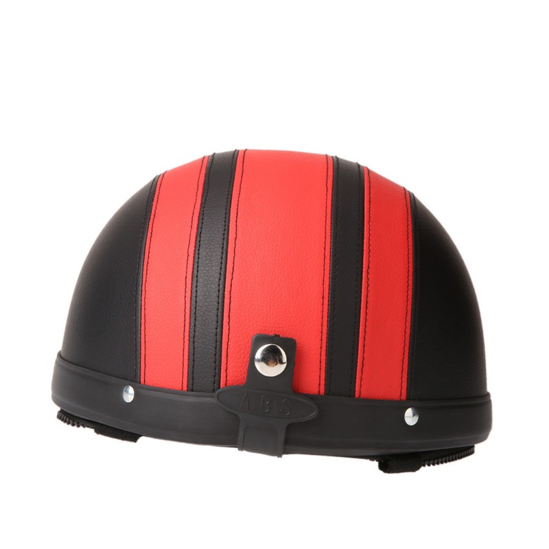 Motorcycle Scooter Open Face Half Leather Helmet with Visor UV