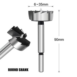HSAWBIT 32mm Forstner Drill Bit for Woodworking, Forstner Bit Wood Drill Bits for Holes, Hinge Cutter (Ø32mm, length 90mm, Round Shank)