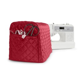 Covermates Sewing Machine Cover - Padded Protection, Storage Pockets, Stain Resistant - Craft Storage, Red