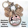 I Love Dance Custom Name Purse-Clip, Key Chain or Necklace,